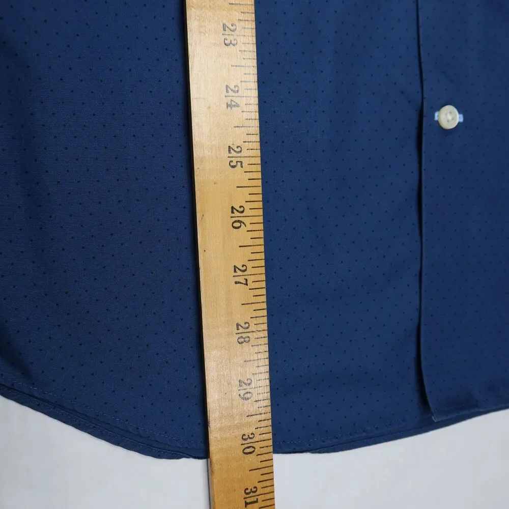 Banana Republic Grant Fit Shirt Long Sleeve Mens Sz Medium Navy Non-Iron Cotton